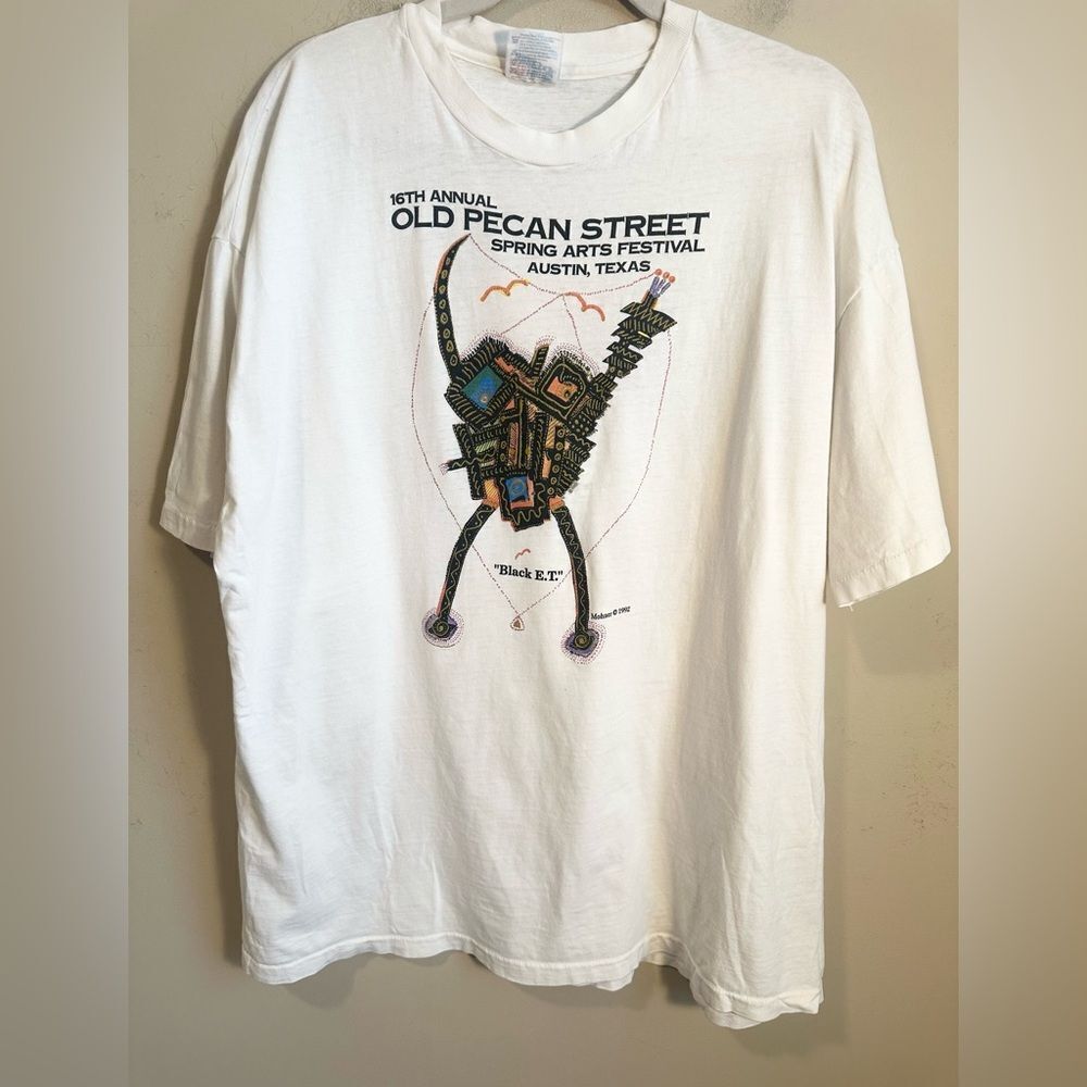 Vintage 1992 Old Pecan Street Black ET Graphic Festival T-Shirt XXL